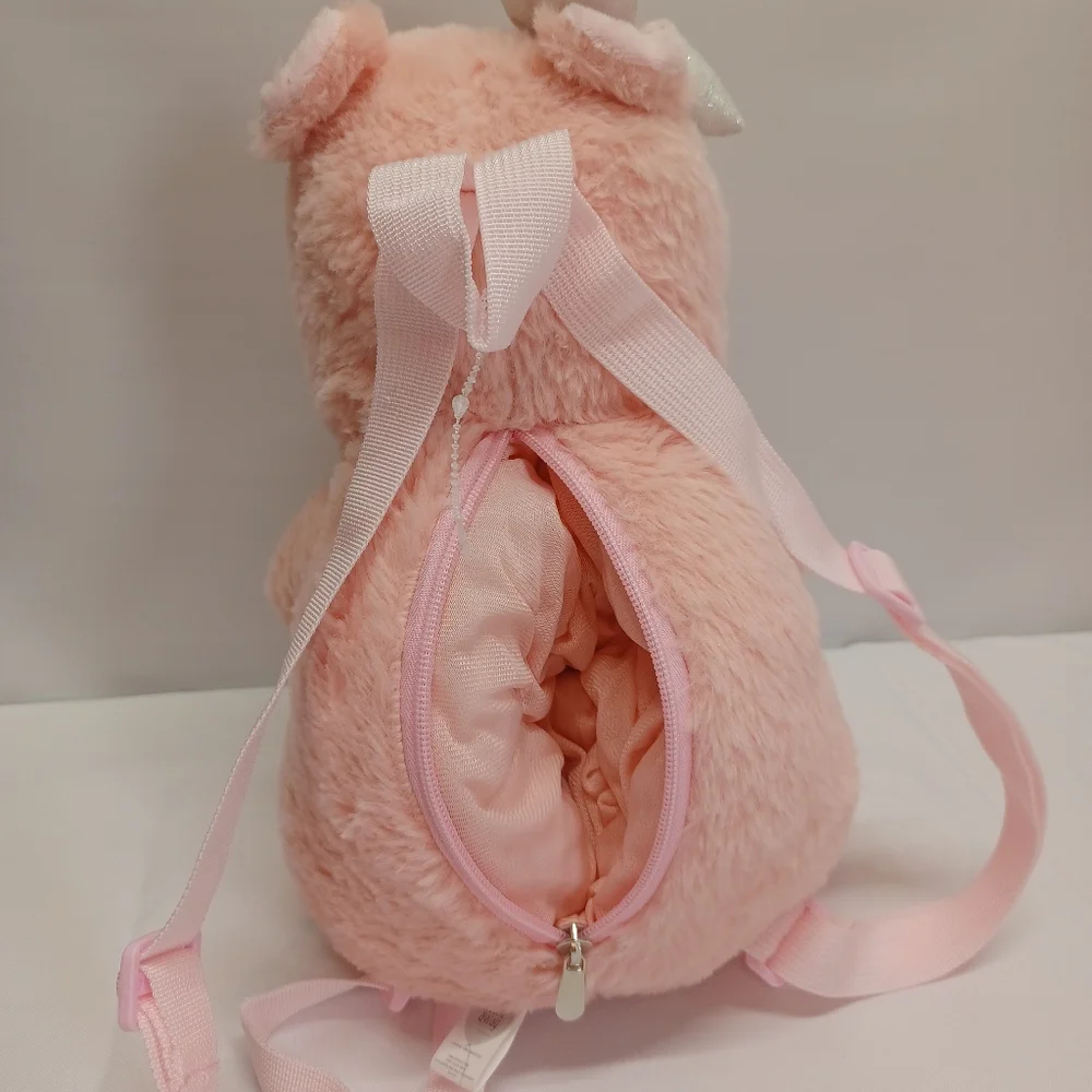 Kids Back Pack Pink Hippo Plush Carried Away by Stepping Stones.